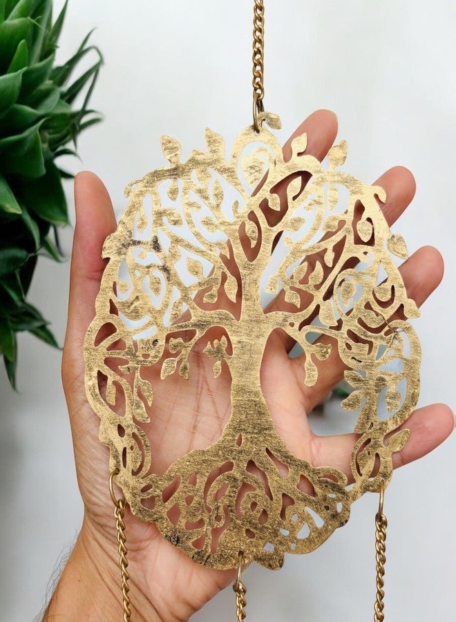 WARMINGO DE جرس رياح معدني من WARMINGO DE للمنزل والحديقة والشرفة وكهدية | جرس رياح على شكل شجرة، قطعة ديكور معلقة على الحائط | جرس معلق وفقًا لمبادئ فنغ شوي وفاستو | تصميم عتيق (شجرة صغيرة عتيقة) - Image 4